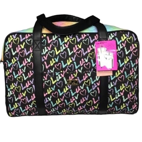 NWT BETSEY JOHNSON QUILTED‎ MULTICOLOR OMBRÉ LARGE WEEKENDER TRAVEL BAG - Picture 1 of 9